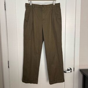 Banana Republic Mens Pants 35x30 Smithfield Pleated Chino High Rise Khaki Cotton